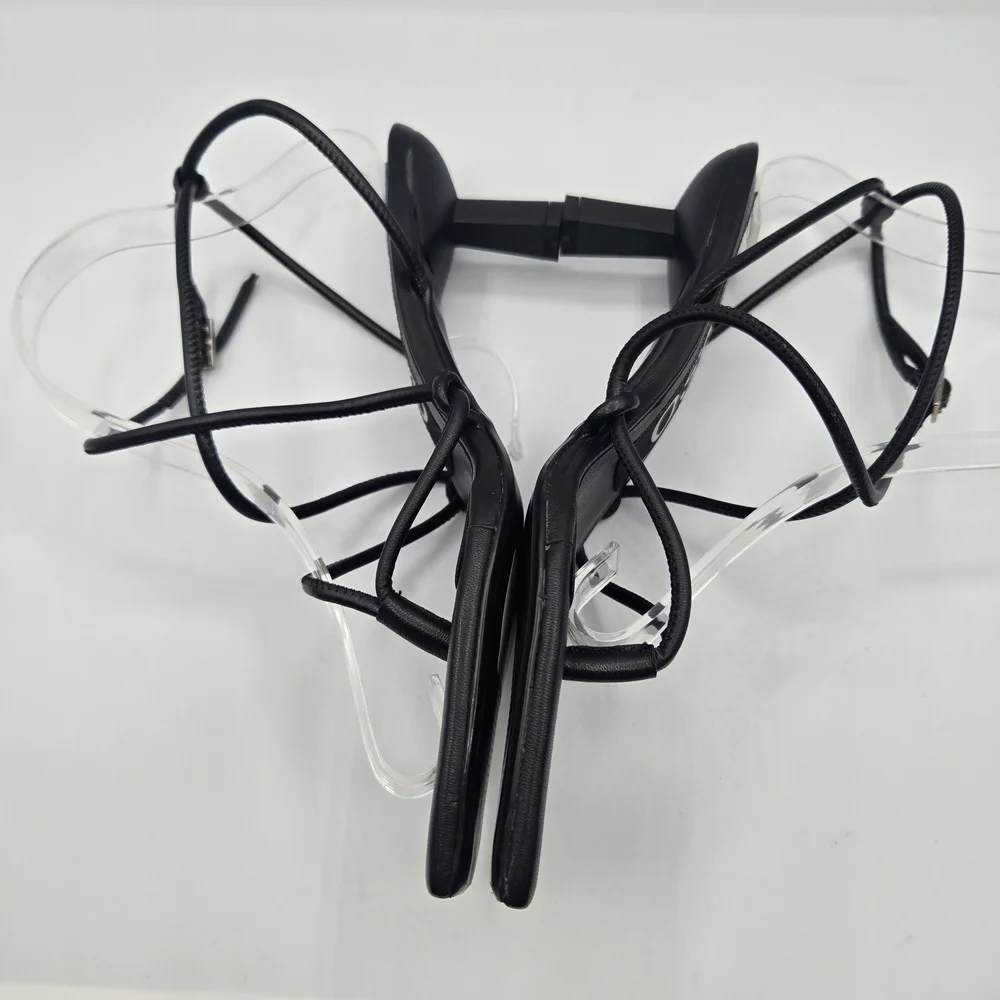 SENSO Wella Black Strappy Sandal Square Toe Minimalist Kitten Heel NIB